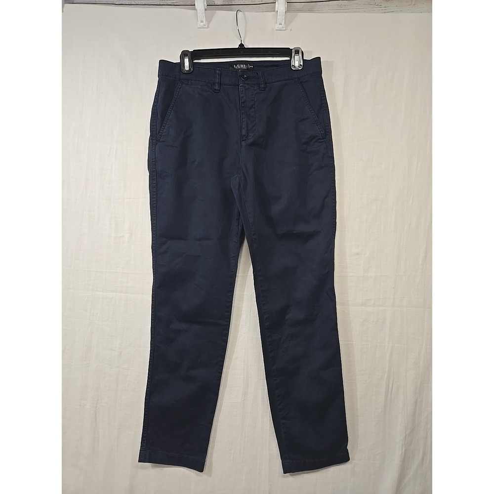 LAUREN RALPH LAUREN Pants Womens Sz 4 Navy Blue Mid Rise Straight Leg Chino
